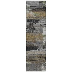 Machine Washable Indoor/Outdoor Chantille ACN2646 Black 2'3" x 7'6" Runner Rug