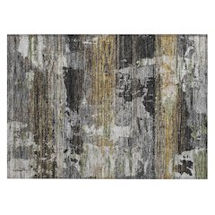 Machine Washable Indoor/Outdoor Chantille ACN2646 Black 1'8" x 2'6" Rug