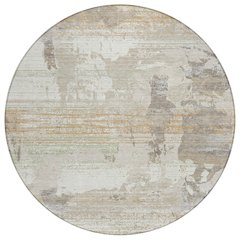 Machine Washable Indoor/Outdoor Chantille ACN2646 Ivory 8' x 8' Round Rug