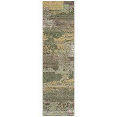 Machine Washable Indoor/Outdoor Chantille ACN2646 Green 2'3" x 7'6" Runner Rug