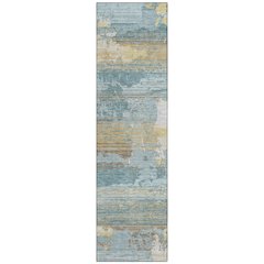 Machine Washable Indoor/Outdoor Chantille ACN2646 Teal 2'3" x 7'6" Runner Rug