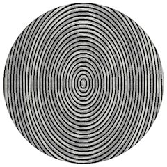 Machine Washable Indoor/Outdoor Chantille ACN2647 Black 8' x 8' Round Rug