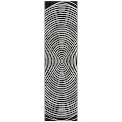 Machine Washable Indoor/Outdoor Chantille ACN2647 Black 2'3" x 7'6" Runner Rug