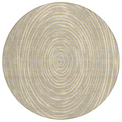 Machine Washable Indoor/Outdoor Chantille ACN2647 Gold 8' x 8' Round Rug
