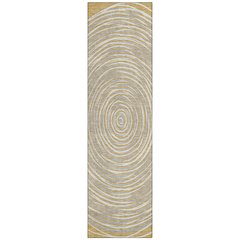 Machine Washable Indoor/Outdoor Chantille ACN2647 Gold 2'3" x 7'6" Runner Rug