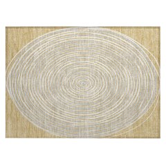 Machine Washable Indoor/Outdoor Chantille ACN2647 Gold 1'8" x 2'6" Rug