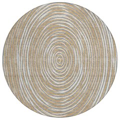 Machine Washable Indoor/Outdoor Chantille ACN2647 Gray 8' x 8' Round Rug