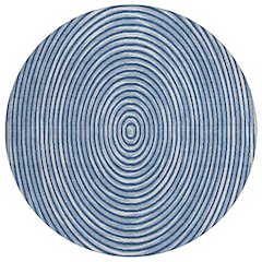 Machine Washable Indoor/Outdoor Chantille ACN2647 Blue 8' x 8' Round Rug