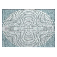 Machine Washable Indoor/Outdoor Chantille ACN2647 Teal 1'8" x 2'6" Rug