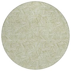Machine Washable Indoor/Outdoor Chantille ACN2648 Green 8' x 8' Round Rug