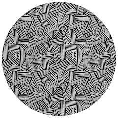 Machine Washable Indoor/Outdoor Chantille ACN2648 Black 8' x 8' Round Rug