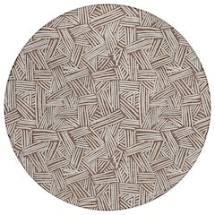 Machine Washable Indoor/Outdoor Chantille ACN2648 Brown 8' x 8' Round Rug