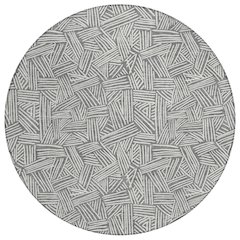 Machine Washable Indoor/Outdoor Chantille ACN2648 Gray 8' x 8' Round Rug