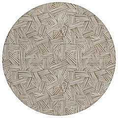 Machine Washable Indoor/Outdoor Chantille ACN2648 Brown 8' x 8' Round Rug