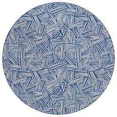 Machine Washable Indoor/Outdoor Chantille ACN2648 Blue 8' x 8' Round Rug