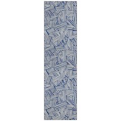 Machine Washable Indoor/Outdoor Chantille ACN2648 Blue 2'3" x 7'6" Runner Rug