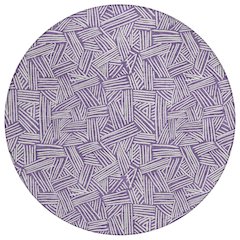 Machine Washable Indoor/Outdoor Chantille ACN2648 Purple 8' x 8' Round Rug