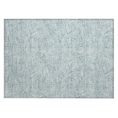 Machine Washable Indoor/Outdoor Chantille ACN2648 Teal 1'8" x 2'6" Rug