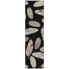 Machine Washable Indoor/Outdoor Chantille ACN2649 Black 2'3" x 7'6" Runner Rug