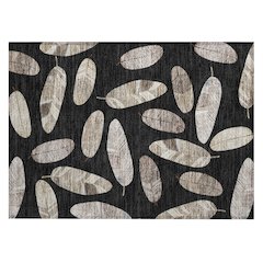 Machine Washable Indoor/Outdoor Chantille ACN2649 Black 1'8" x 2'6" Rug