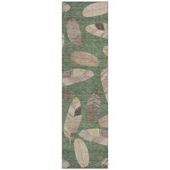 Machine Washable Indoor/Outdoor Chantille ACN2649 Green 2'3" x 7'6" Runner Rug