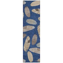 Machine Washable Indoor/Outdoor Chantille ACN2649 Blue 2'3" x 7'6" Runner Rug