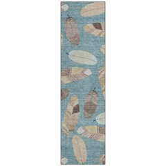 Machine Washable Indoor/Outdoor Chantille ACN2649 Teal 2'3" x 7'6" Runner Rug