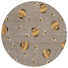 Machine Washable Indoor/Outdoor Chantille ACN2650 Brown 8' x 8' Round Rug