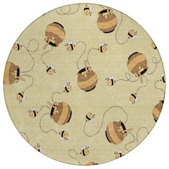 Machine Washable Indoor/Outdoor Chantille ACN2650 Gold 8' x 8' Round Rug