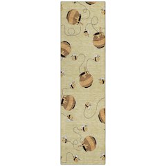 Machine Washable Indoor/Outdoor Chantille ACN2650 Gold 2'3" x 7'6" Runner Rug