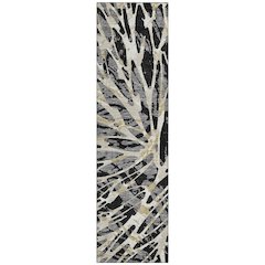 Machine Washable Indoor/Outdoor Chantille ACN2651 Black 2'3" x 7'6" Runner Rug