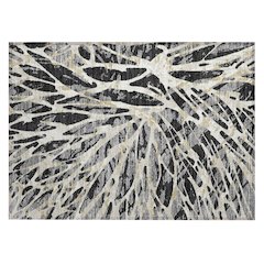 Machine Washable Indoor/Outdoor Chantille ACN2651 Black 1'8" x 2'6" Rug