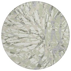 Machine Washable Indoor/Outdoor Chantille ACN2651 Green 8' x 8' Round Rug