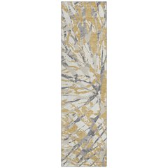 Machine Washable Indoor/Outdoor Chantille ACN2651 Gold 2'3" x 7'6" Runner Rug
