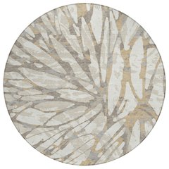 Machine Washable Indoor/Outdoor Chantille ACN2651 Ivory 8' x 8' Round Rug