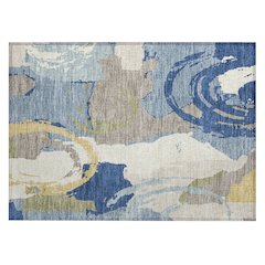 Machine Washable Indoor/Outdoor Chantille ACN2652 Blue 1'8" x 2'6" Rug