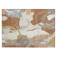 Machine Washable Indoor/Outdoor Chantille ACN2652 Orange 1'8" x 2'6" Rug
