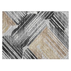 Machine Washable Indoor/Outdoor Chantille ACN2653 Black 1'8" x 2'6" Rug