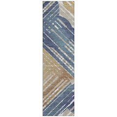 Machine Washable Indoor/Outdoor Chantille ACN2653 Blue 2'3" x 7'6" Runner Rug