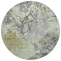 Machine Washable Indoor/Outdoor Chantille ACN2654 Green 8' x 8' Round Rug
