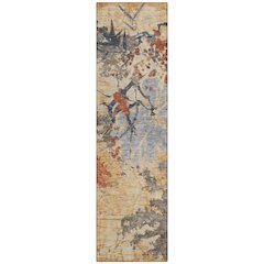 Machine Washable Indoor/Outdoor Chantille ACN2654 Gold 2'3" x 7'6" Runner Rug