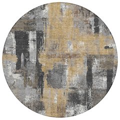 Machine Washable Indoor/Outdoor Chantille ACN2655 Gray 8' x 8' Round Rug