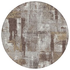Machine Washable Indoor/Outdoor Chantille ACN2655 Brown 8' x 8' Round Rug