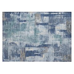 Machine Washable Indoor/Outdoor Chantille ACN2655 Blue 1'8" x 2'6" Rug