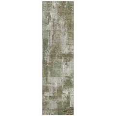 Machine Washable Indoor/Outdoor Chantille ACN2655 Green 2'3" x 7'6" Runner Rug