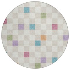 Machine Washable Indoor/Outdoor Chantille ACN2656 Ivory 8' x 8' Round Rug