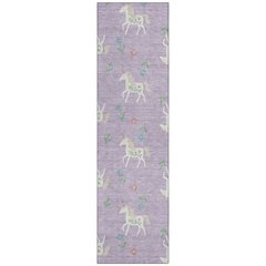 Machine Washable Indoor/Outdoor Chantille ACN2657 Purple 2'3" x 7'6" Runner Rug