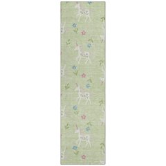 Machine Washable Indoor/Outdoor Chantille ACN2657 Green 2'3" x 7'6" Runner Rug