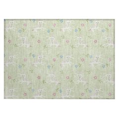 Machine Washable Indoor/Outdoor Chantille ACN2657 Green 1'8" x 2'6" Rug