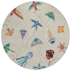 Machine Washable Indoor/Outdoor Chantille ACN2659 Brown 8' x 8' Round Rug